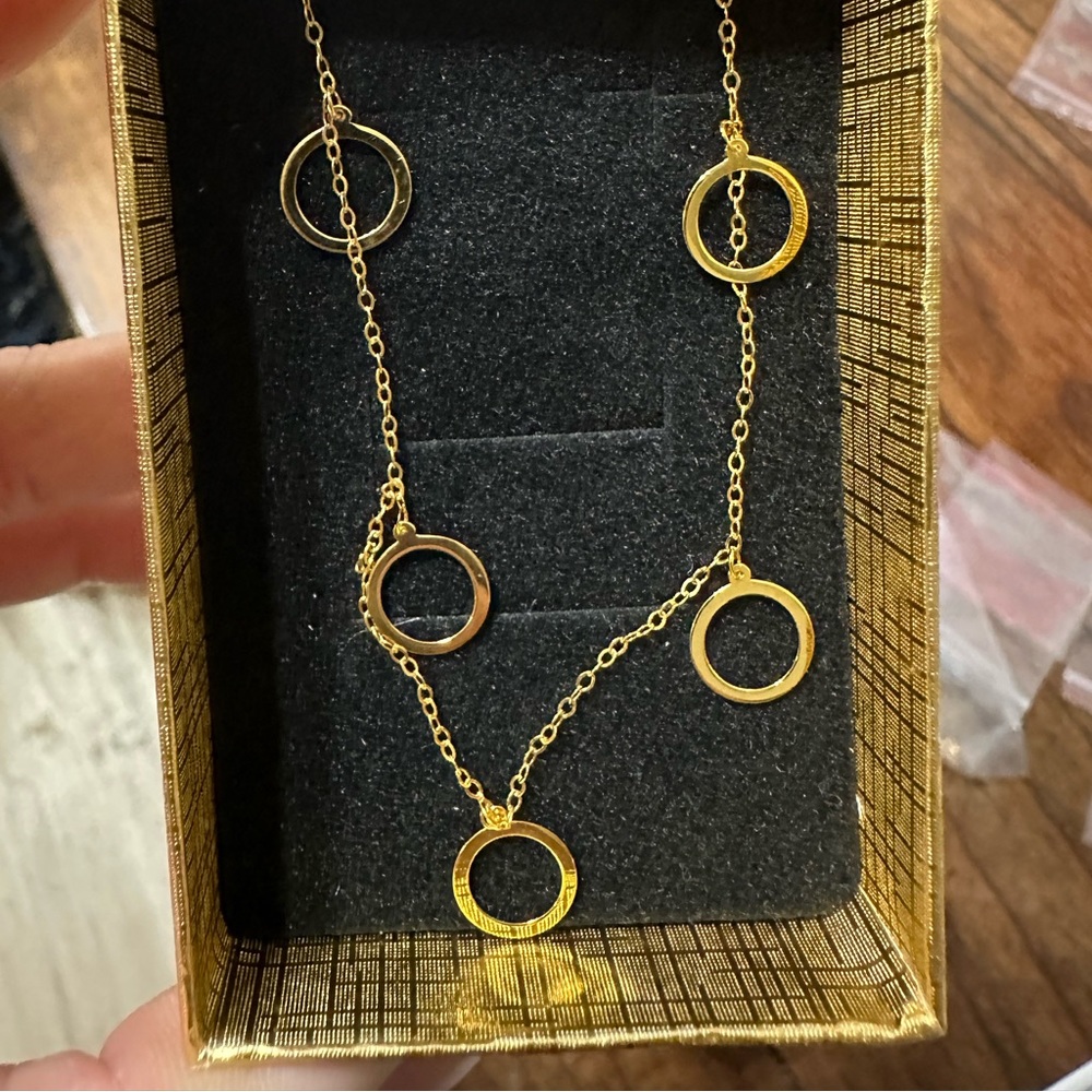 SOLD! 21karat gold necklace with round dangles